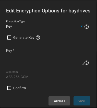 Editing Encryption Options