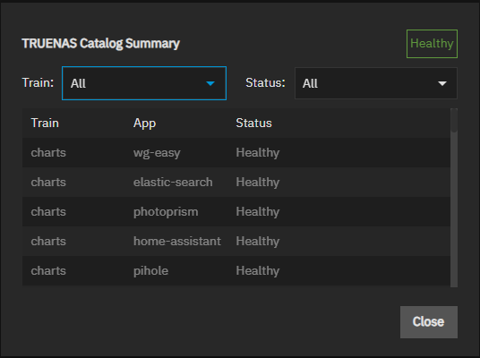 Apps Catalog Summary Window