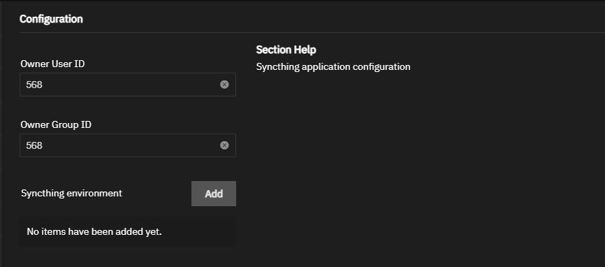 Syncthing Configuration Settings