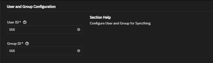 Syncthing Enterprise User and Group IDs