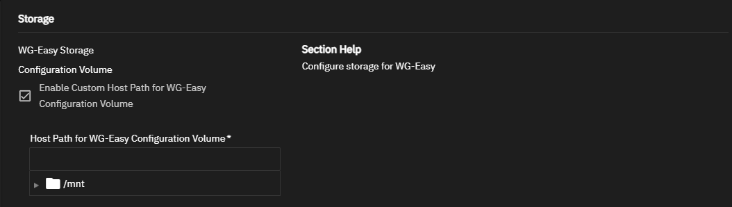 WG Easy Add Custom Host Path