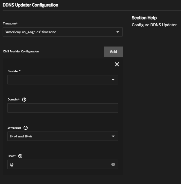 DDNS-Updater Add DNS Provider Configuration