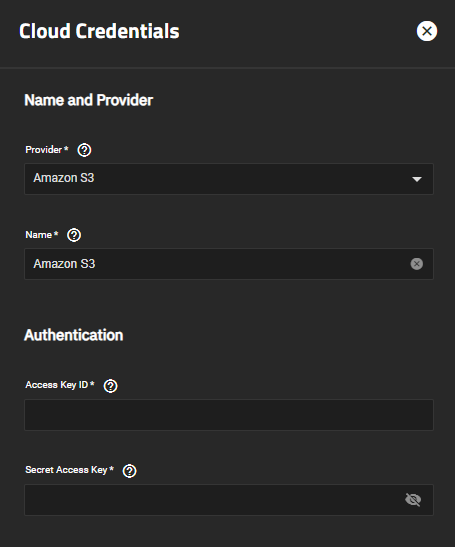 CloudCredentialsAmzon3AuthenticationSetting