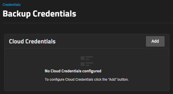 CloudCredentialsNoCredentials