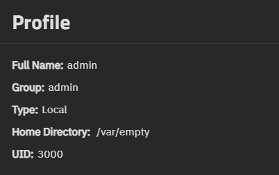 User profile widget showing user information User profile widget showing user information
