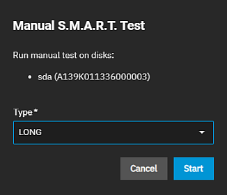 Devices Disk S.M.A.R.T. Test Dialog