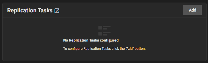 Replication Task Widget No Tasks