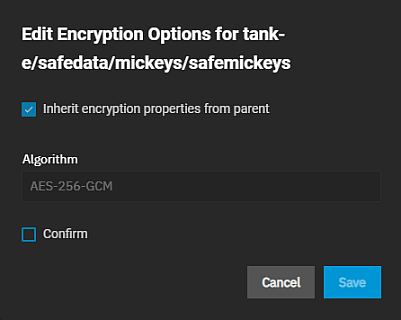 Edit Encryption Window - Inherited