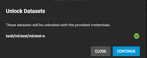 Continue Dataset Unlock Confirmation