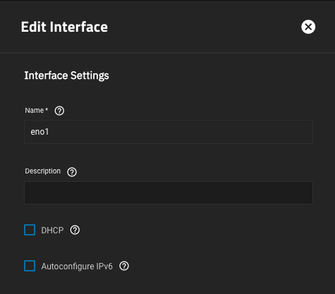Edit Network Interface Settings
