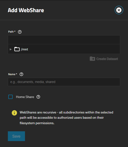 Add WebShare Add WebShare
