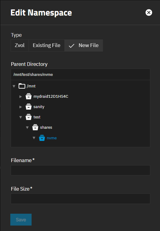 Edit Namespace New File Tab Edit Namespace New File Tab