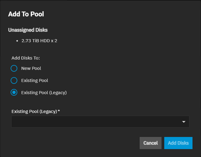 Add To Existing Pool (Legacy)