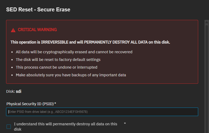 Reset SED Window Top Reset SED Window Top