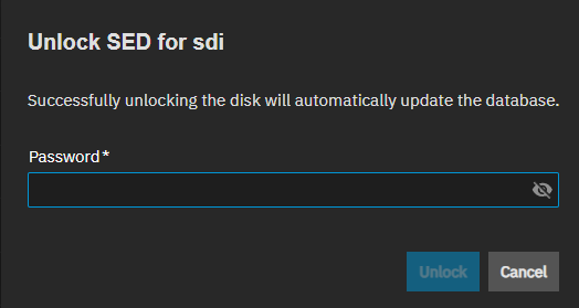 SED Unlock Dialog SED Unlock Dialog