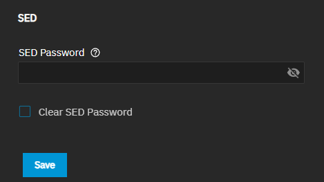 Edit Disk SED Settings Edit Disk SED Settings