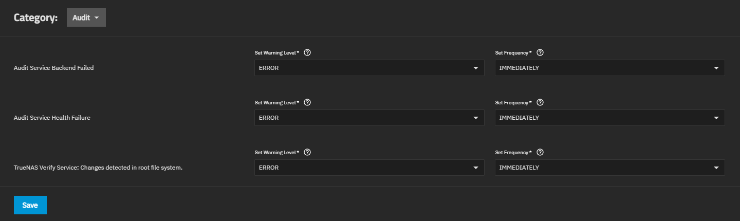 Audit Alert Settings AlertSettingsAudit