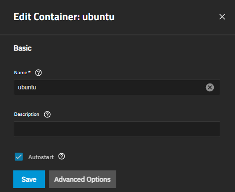 Edit Container Screen Edit Container Screen