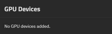 GPU Devices Card GPU Devices Card