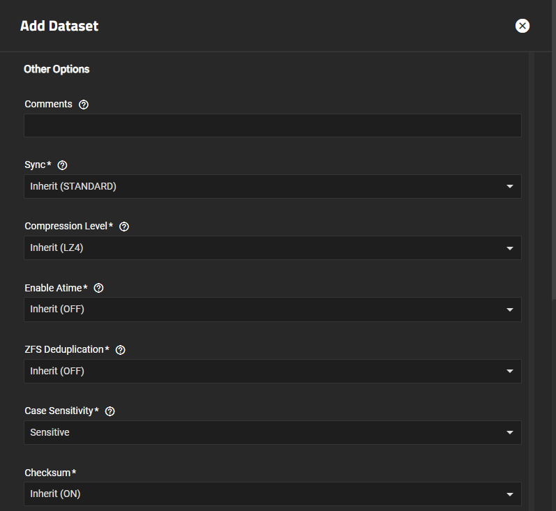 Datasets | TrueNAS Documentation Hub