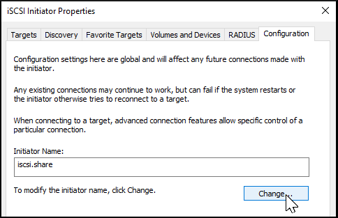 Windows ISCSI Initiator Config Name WindowsISCSIInitiatorConfigName