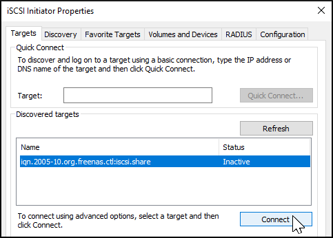 Windows ISCSI Initiator Target Connect WindowsISCSIInitiatorTargetConnect