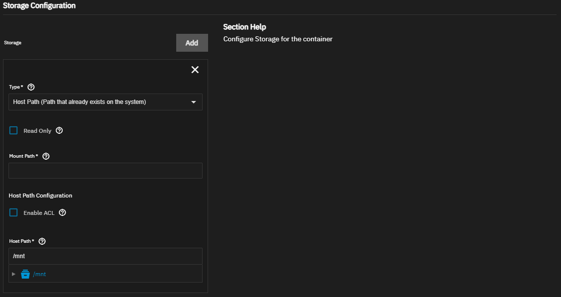 Host Path Settings Host Path Settings