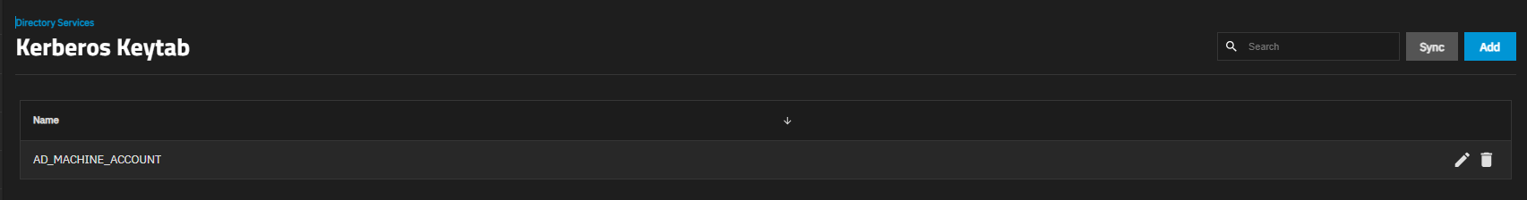 Kerberos Keytabs Screen KerberosKeytabsScreen