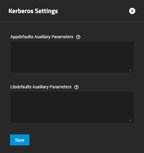 Kerberos Settings Screen KerberosSettingsScreen