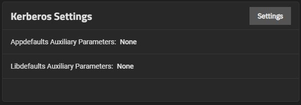 Kerberos Settings Widget KerberosSettingsWidget