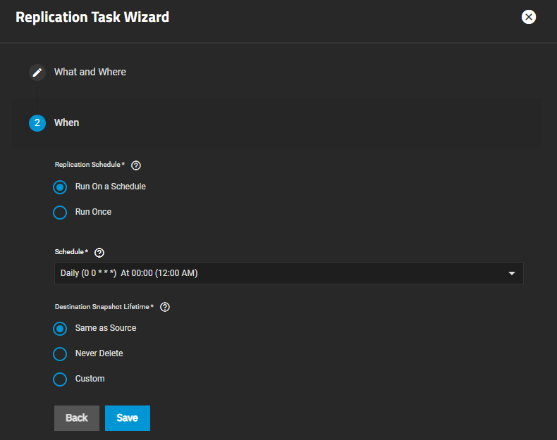Add Replication Task When Run on Schedule Add Replication Task When Run on Schedule