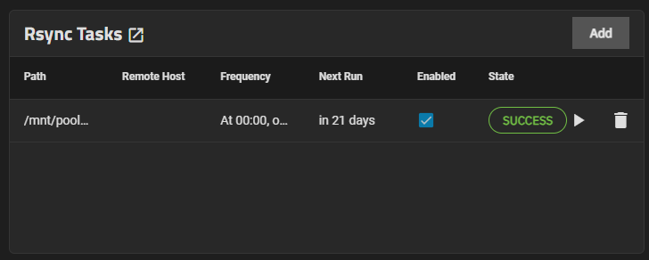 Data Protection Rsync Task Widget Data Protection Rsync Task Widget