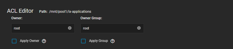 ACL Editor Owner Settings ACL Editor Owner Settings