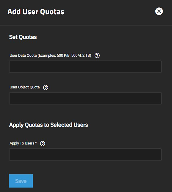 Set User Quotas Set User Quotas