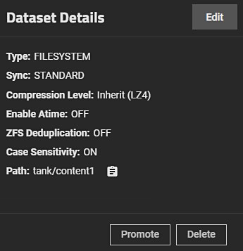 Demoted Dataset with Promote Button Demoted Dataset with Promote Button
