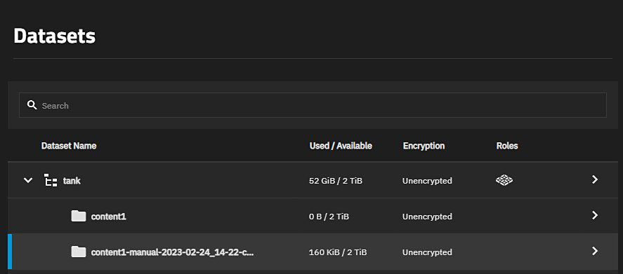 Datasets Listed with Clone Datasets Listed with Clone