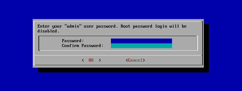 Admin Password Screen Admin Password Screen