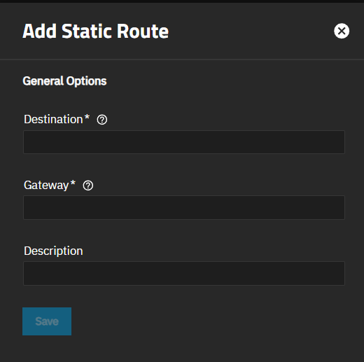 Add Static Route Add Static Route