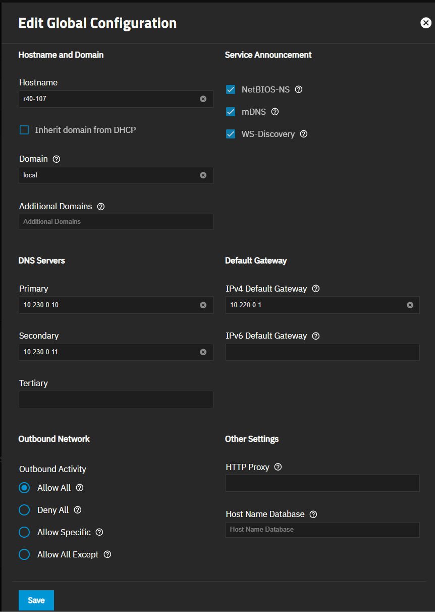 Edit Global Configuration Edit Global Configuration