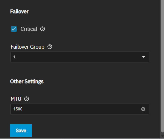 Edit Failover Setting Edit Failover Setting