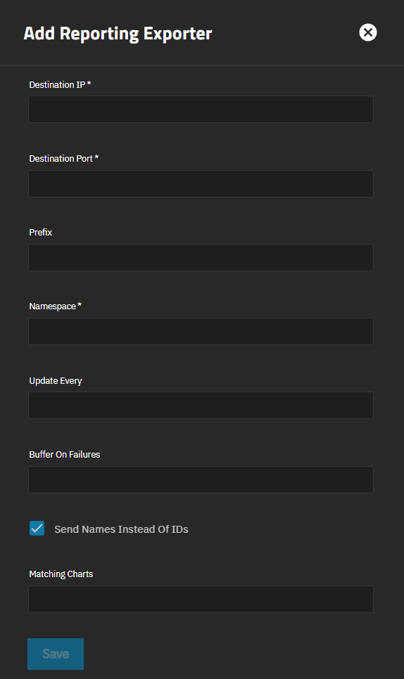 Graphite Exporter Settings Graphite Exporter Settings