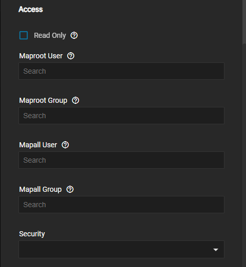 Advanced Options Access Settings Advanced Options Access Settings