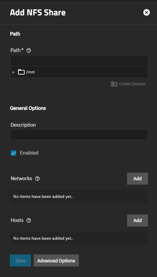 Add NFS Share Add NFS Share