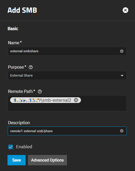Set Up Another External SMB Share Set Up Another External SMB Share