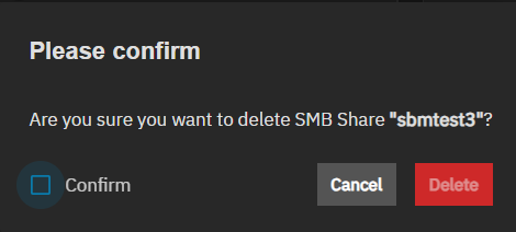 Delete SMB Share Delete SMB Share