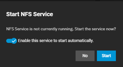Enable Service Dialog Enable Service Dialog
