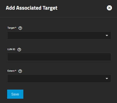 iSCSI Associated Targets Add iSCSIManualAddAssocAuthTargets