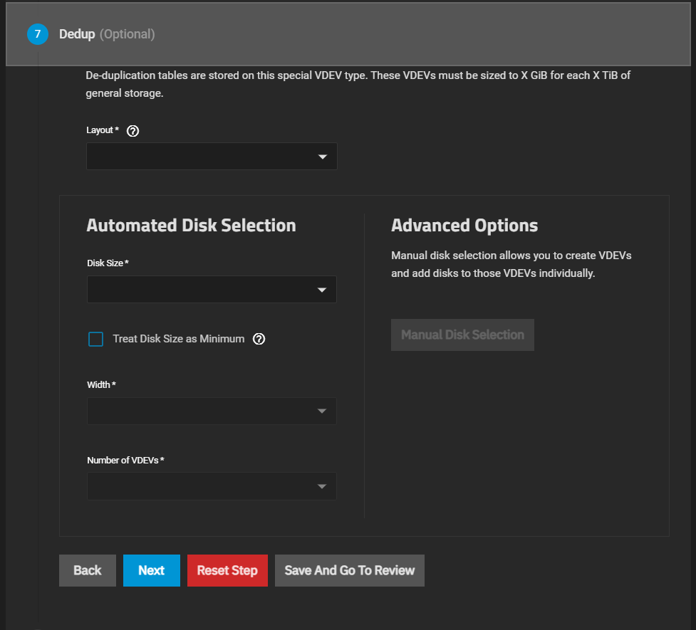 Pool Creation Wizard Dedup Screen Pool Creation Wizard Dedup Screen