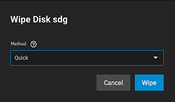 Wipe Disk Dialog Wipe Disk Dialog