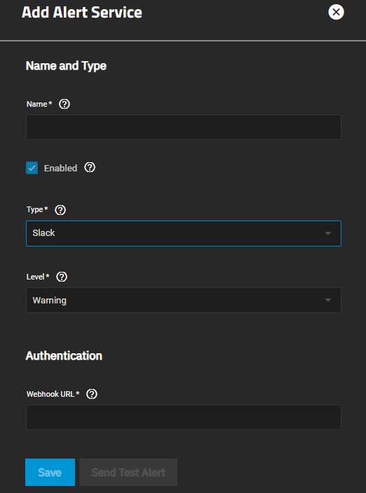 Add Slack Alert Service AddAlertServiceSlackScreen